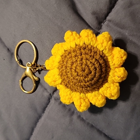 Accessories - Handmade Sunflower Crochet Clip/Key Chain New